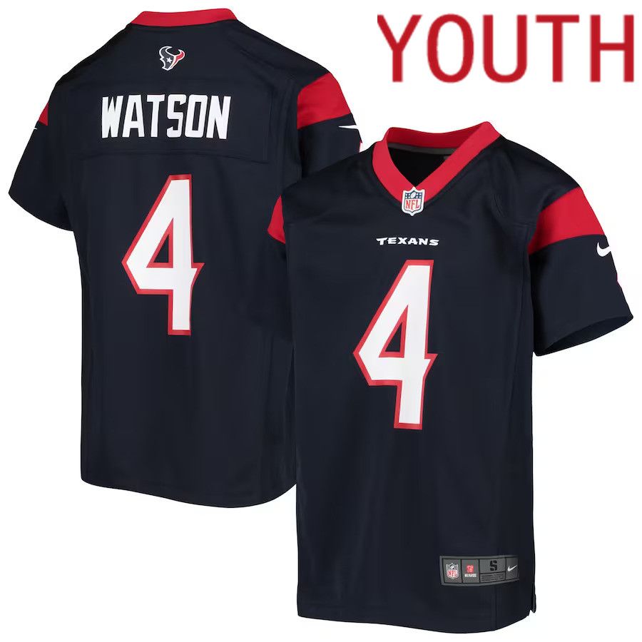 Youth Houston Texans 4 Deshaun Watson Nike Navy Player Game NFL Jersey